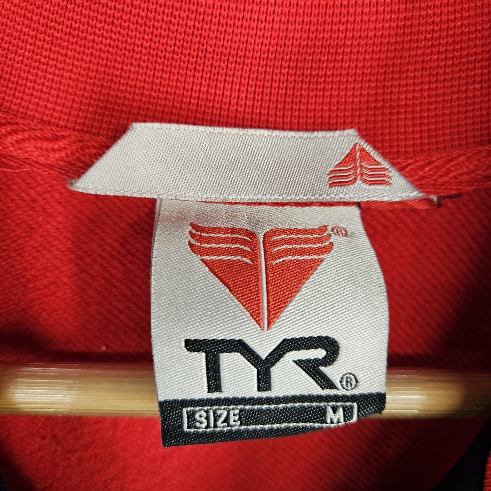 TYR Track Jacket Mens Medium Red Blue Team USA Water Polo ODP Full Zip Athletic - Picture 4 of 7
